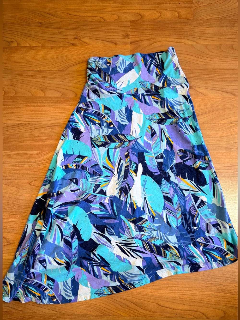 Patagonia Blue Tropical Print A-Line Skirt